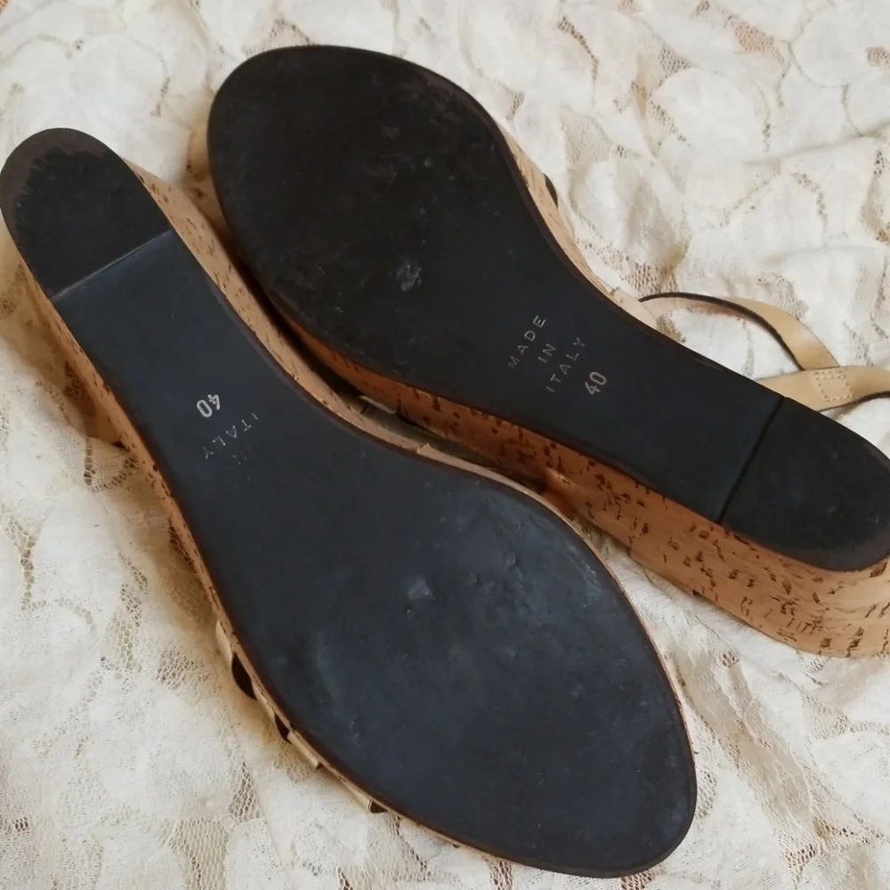 Gastone Lucioli Cork LeatherPlatform Shoes